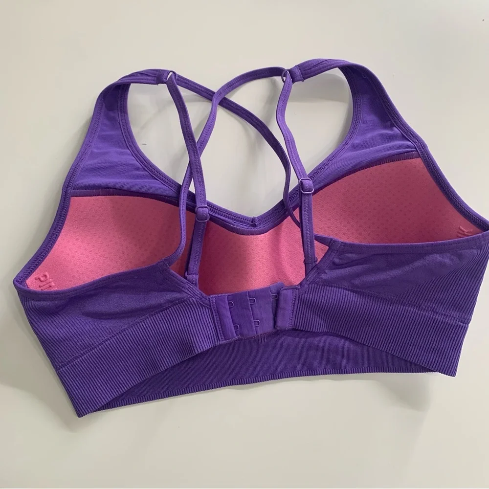 Victoria Secret PINK Seamless Impact Sports Bra Size Small Purple NWOT